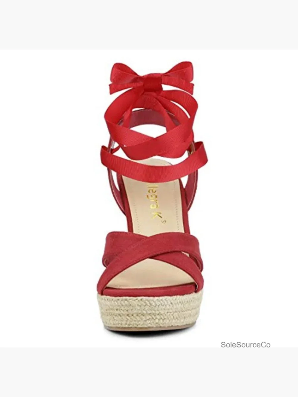 Espadrille Platform Lace Up Wedges Sandals Open Toe Faux Suede
